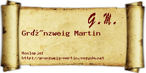 Grünzweig Martin névjegykártya